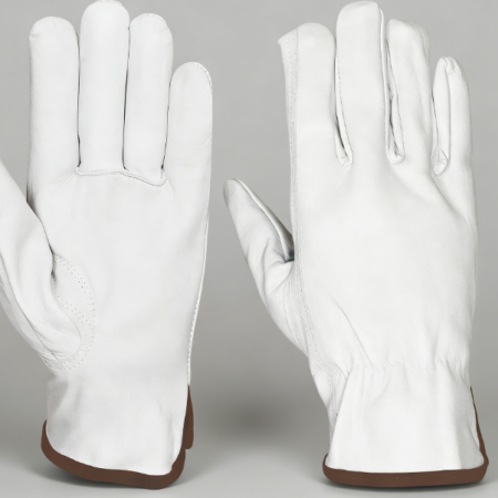 Heavy-Duty Leather Work Gloves - 12 Pairs, General Purpose for Warehousing, Gardening, and Construction