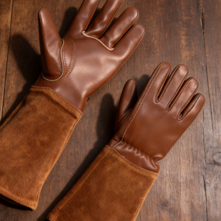 Long Puncture Resistant Gardening Gloves - For Rose and Cactus Pruning and Garden Work