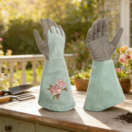 Embroidered Anti-Puncture Rose Gloves - Extended Forearm Protection for Gardening