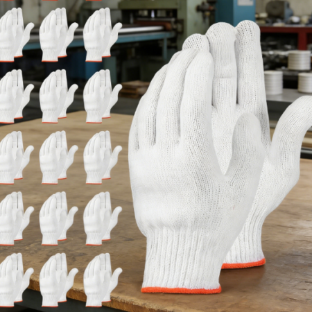36 Pairs White Cotton Gloves - Polyester Knitted Breathable Lining for Gardening, Warehouse, and Cooking