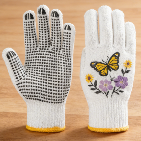 2 Pairs Cotton Non-Slip Gardening Gloves - Breathable for Home Repair and Car Maintenance Work
