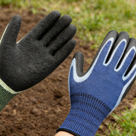 6 Pairs Natural Latex Gardening Cotton Gloves - Unisex Breathable Non-Slip Gloves