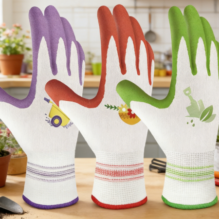 Women's Breathable Rubber Coated Gardening Gloves - 2 Pairs, Non-slip Grip Outdoor Protection, Medium Size