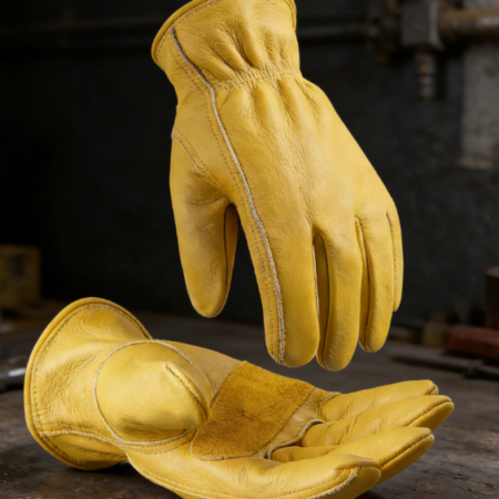 Reinforced Cowhide Work Gloves - Puncture-Proof, Cut-Resistant, Durable Gardening Gloves